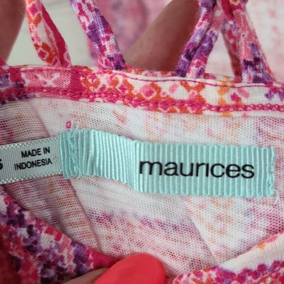 Maurices Pink Strappy Tank Top Super Soft Women's Small Sleeveless Loose Tee - Picture 3 of 11